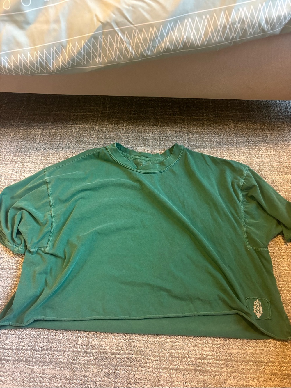 Free People Forest Green Short Sleeve Tee - Relaxed Crew